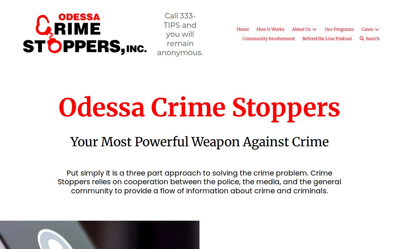 Odessa Crime Stoppers official Ector County wanted-tip information
